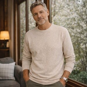 NWT PX Shirt Mens S Oatmeal Heather Premium Xpression Long Sleeve Classic Crew